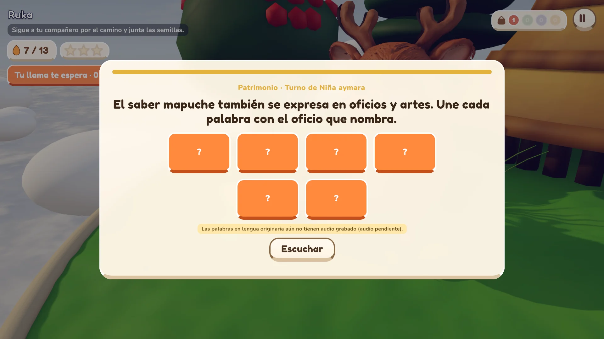 Actividad de unir parejas con cartas boca abajo