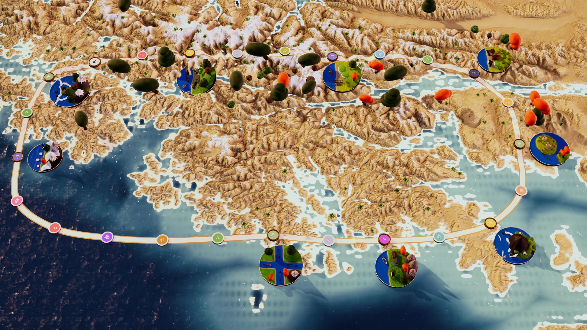 Tablero del territorio Yagán en el juego